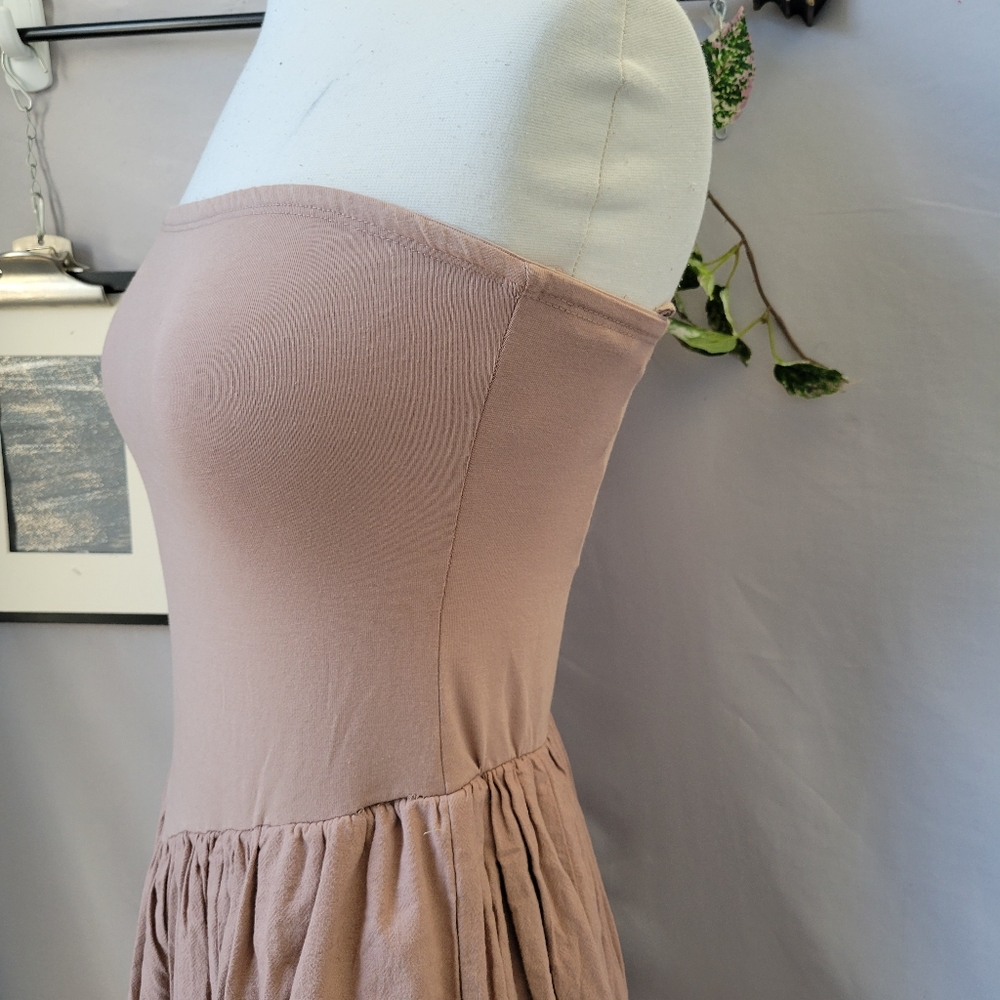 Free People Onda Drop Waist Tube Midi Dress Natural XS - Picture 6 of 14